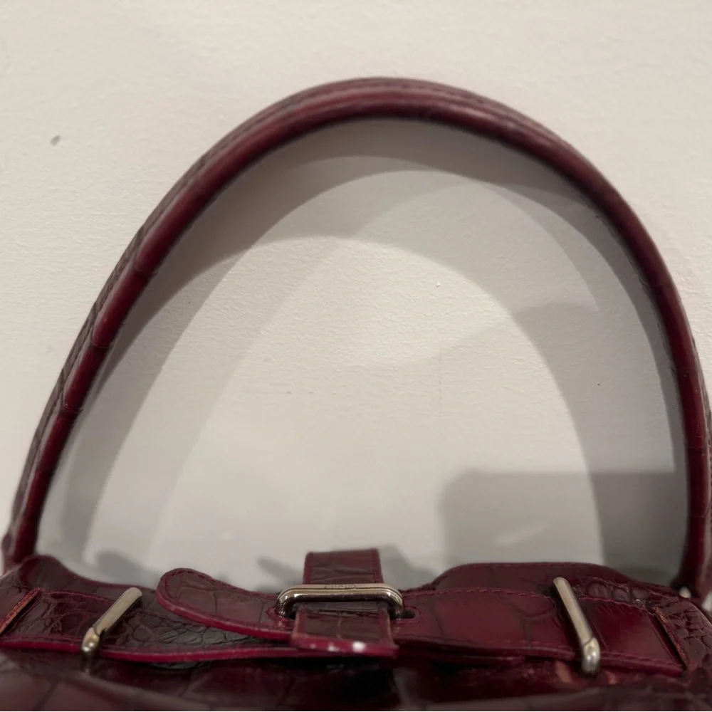 Furla Greta embossed croc handbag shoulder bag - Picture 12 of 13